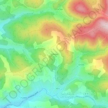 Mappa topografica Le Doulay, altitudine, rilievo