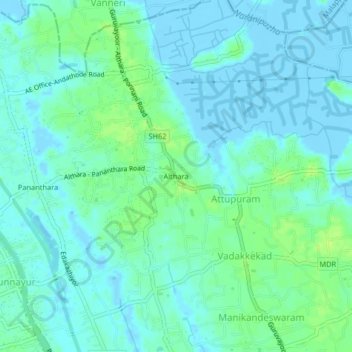Mappa topografica Althara, altitudine, rilievo