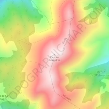 Mappa topografica Pico los Gargalois, altitudine, rilievo