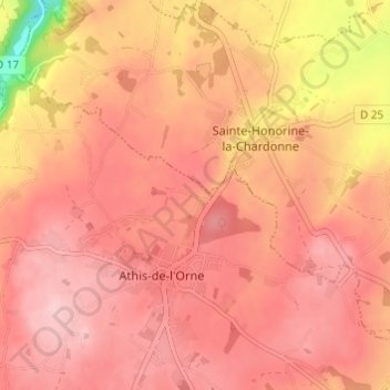 Mappa topografica La Bunodière, altitudine, rilievo