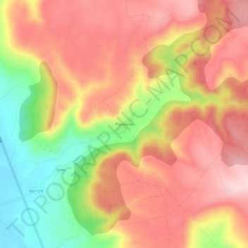 Mappa topografica Pozancos, altitudine, rilievo
