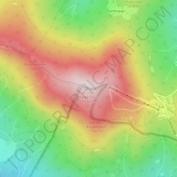 Mappa topografica Großer Riedelstein, altitudine, rilievo