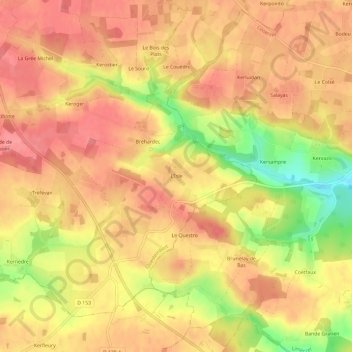 Mappa topografica L'Isle, altitudine, rilievo