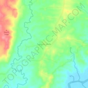 Mappa topografica Sapa Grande, altitudine, rilievo