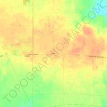 Mappa topografica Letts, altitudine, rilievo