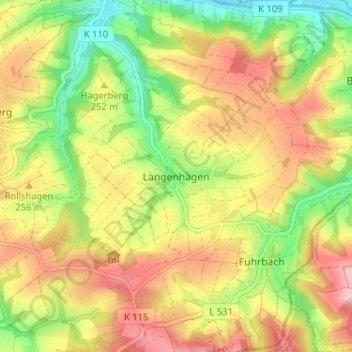Mappa topografica Langenhagen, altitudine, rilievo