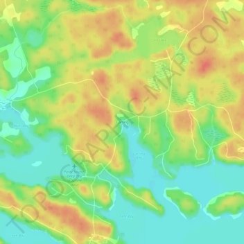 Mappa topografica Carling, altitudine, rilievo