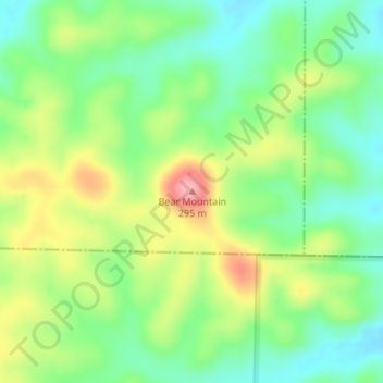Mappa topografica Bear Mountain, altitudine, rilievo