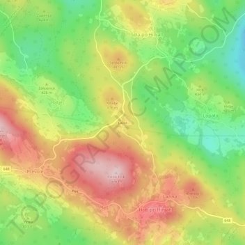 Mappa topografica Lazar, altitudine, rilievo