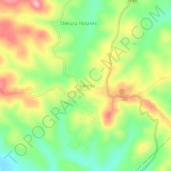 Mappa topografica Pollibetta, altitudine, rilievo