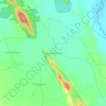 Mappa topografica Madanamadu, altitudine, rilievo