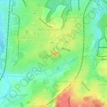 Mappa topografica Halde Gotthelf, altitudine, rilievo
