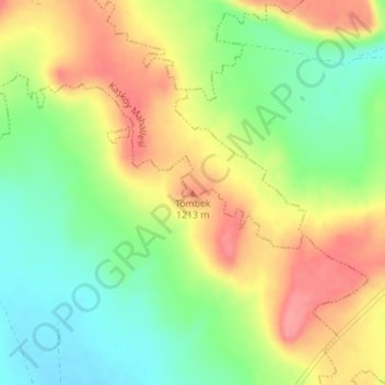 Mappa topografica Tömbek, altitudine, rilievo