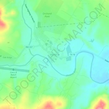 Mappa topografica Medina, altitudine, rilievo