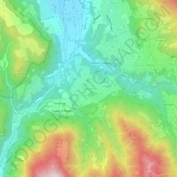Mappa topografica Maggio, altitudine, rilievo