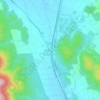 Mappa topografica Alberese Scalo, altitudine, rilievo