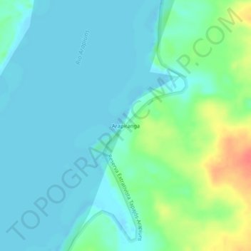 Mappa topografica Arapiranga, altitudine, rilievo