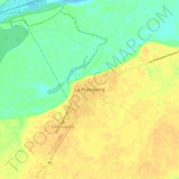 Mappa topografica La Primavera, altitudine, rilievo