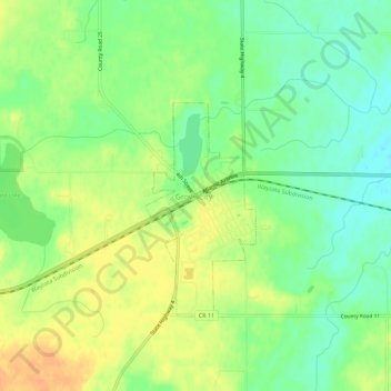 Mappa topografica North Side Mobile Home Park, altitudine, rilievo