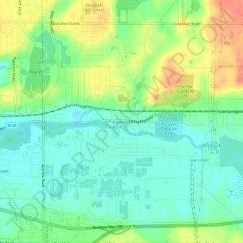 Mappa topografica Comstock, altitudine, rilievo