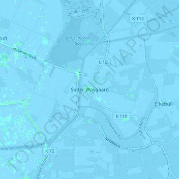 Mappa topografica Süder-Waygaard, altitudine, rilievo