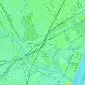 Mappa topografica Delray Junction, altitudine, rilievo