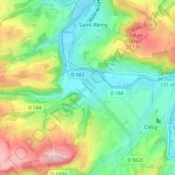Mappa topografica Le Pont de la Landelle, altitudine, rilievo