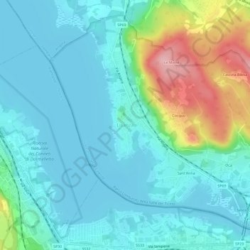 Mappa topografica Lisanza, altitudine, rilievo