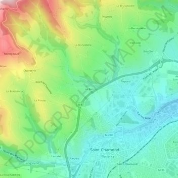 Mappa topografica Le Ban, altitudine, rilievo