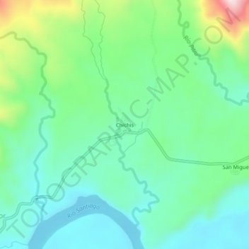 Mappa topografica Chichis, altitudine, rilievo