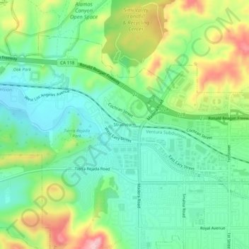 Mappa topografica Strathearn, altitudine, rilievo