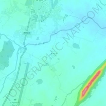 Mappa topografica Jatkra, altitudine, rilievo