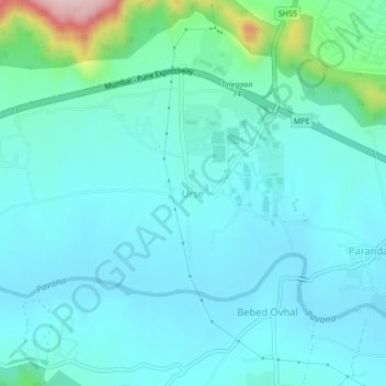 Mappa topografica Urse, altitudine, rilievo