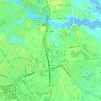 Mappa topografica Tabb, altitudine, rilievo