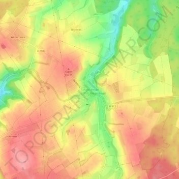 Mappa topografica Ringschnait, altitudine, rilievo