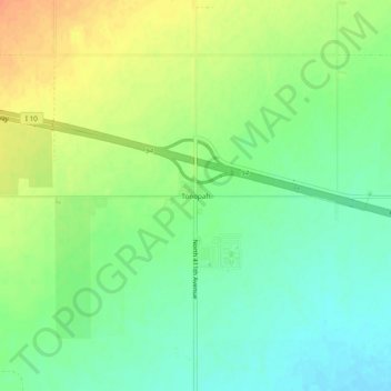 Mappa topografica Tonopah, altitudine, rilievo
