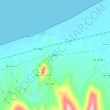 Mappa topografica Acari, altitudine, rilievo