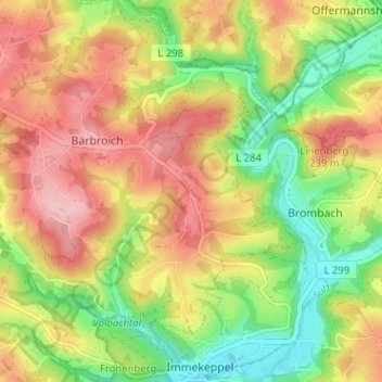 Mappa topografica Oberkülheim, altitudine, rilievo