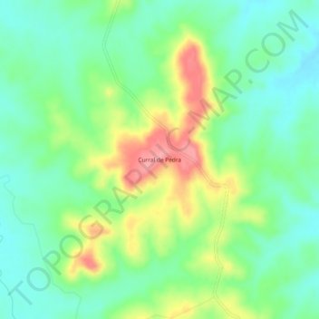 Mappa topografica Curral de Pedra, altitudine, rilievo
