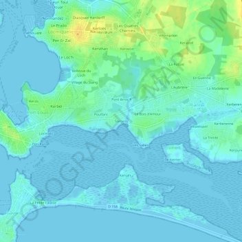 Mappa topografica Stervins, altitudine, rilievo