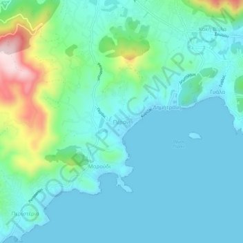 Mappa topografica Perani, altitudine, rilievo