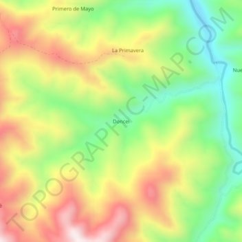 Mappa topografica Doncei, altitudine, rilievo