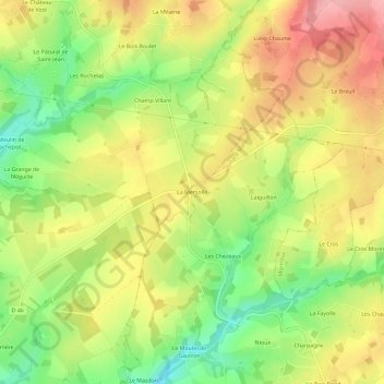 Mappa topografica La Mersolle, altitudine, rilievo