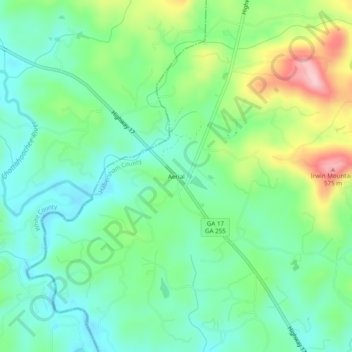 Mappa topografica Aerial, altitudine, rilievo