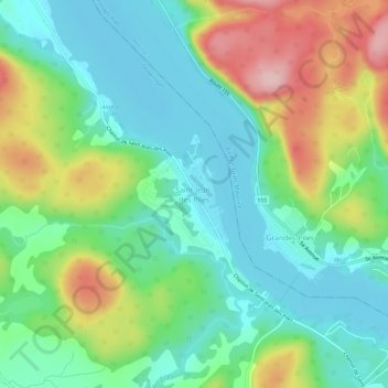 Mappa topografica Saint-Jean-des-Piles, altitudine, rilievo