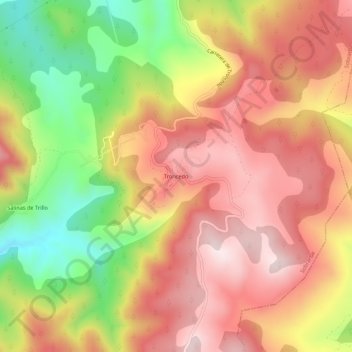 Mappa topografica Troncedo, altitudine, rilievo