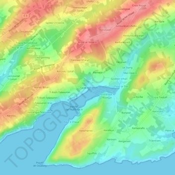 Mappa topografica Saint-Adrien, altitudine, rilievo