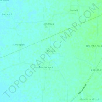 Mappa topografica Manela, altitudine, rilievo
