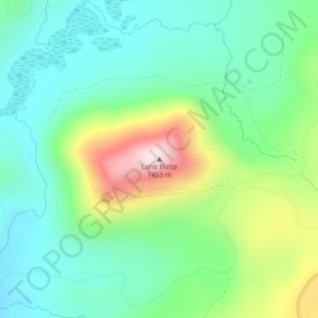 Mappa topografica Lone Butte, altitudine, rilievo