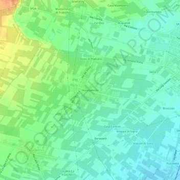 Mappa topografica Rosegaferro, altitudine, rilievo